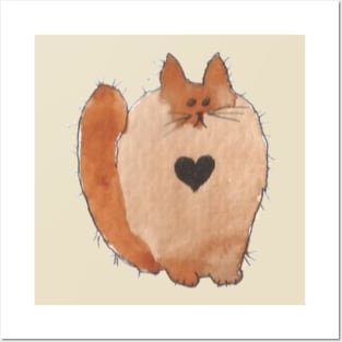 Fluffy Brown Cat Posters and Art